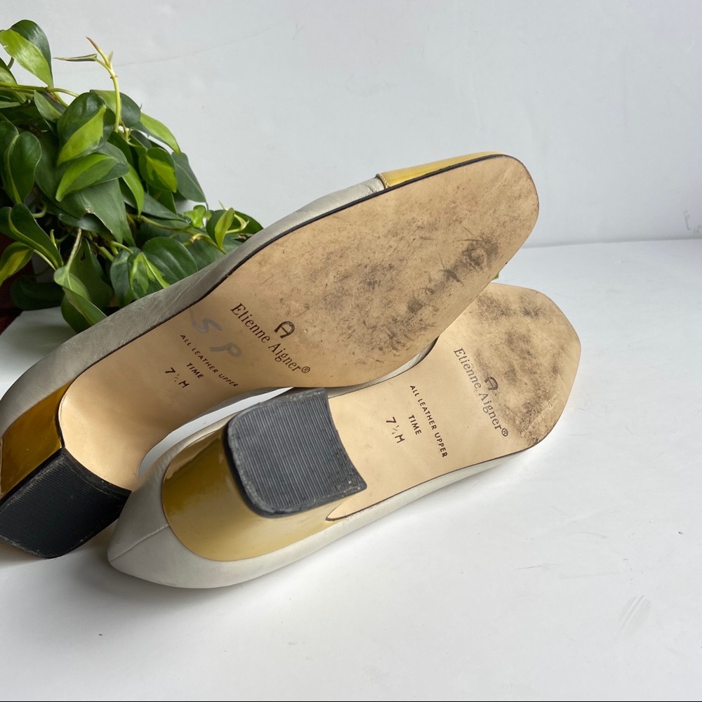 🥀5/$25 Etienne Aigner • Lemon Cap Toe Pumps - Picture 5 of 5